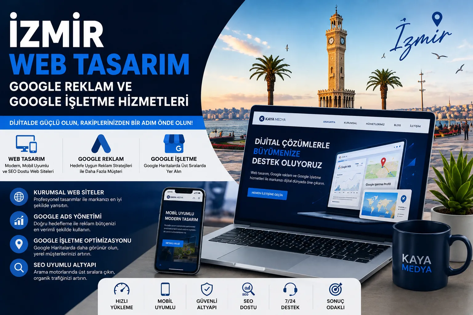 İzmir Web Tasarım, Google Reklam ve Google İşletme Hizmetleri | Kaya Medya