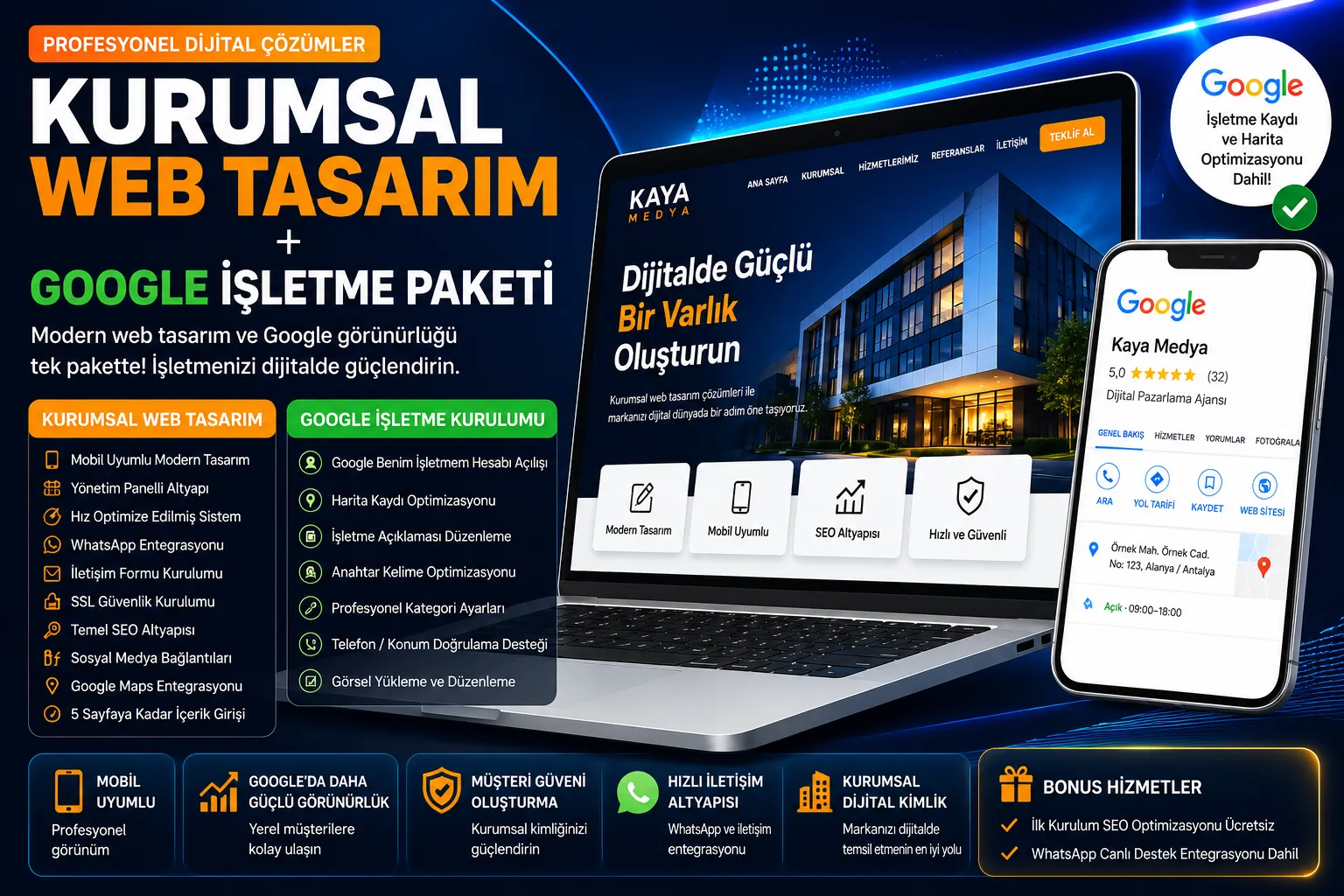 Kurumsal Web Tasarım + Google İşletme Paketi